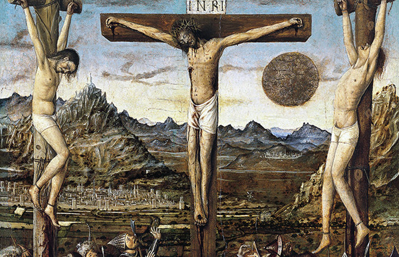 Desni razbojnik prosi za sprejem v Kristusovo kraljestvo